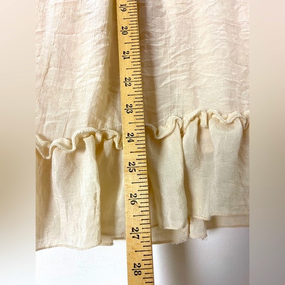 Miss Lili Womens Cream One shoulder Ruffle Dress SzL (sku331) - Picture 7 of 14